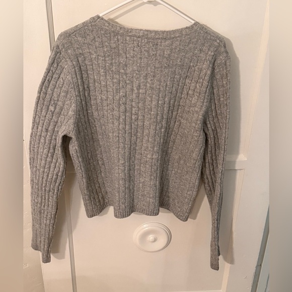 Mango Light Gray Ribbed Sweater - Picture 2 of 2